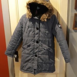 Girl/Boy Wincoat, gray, size 14-16